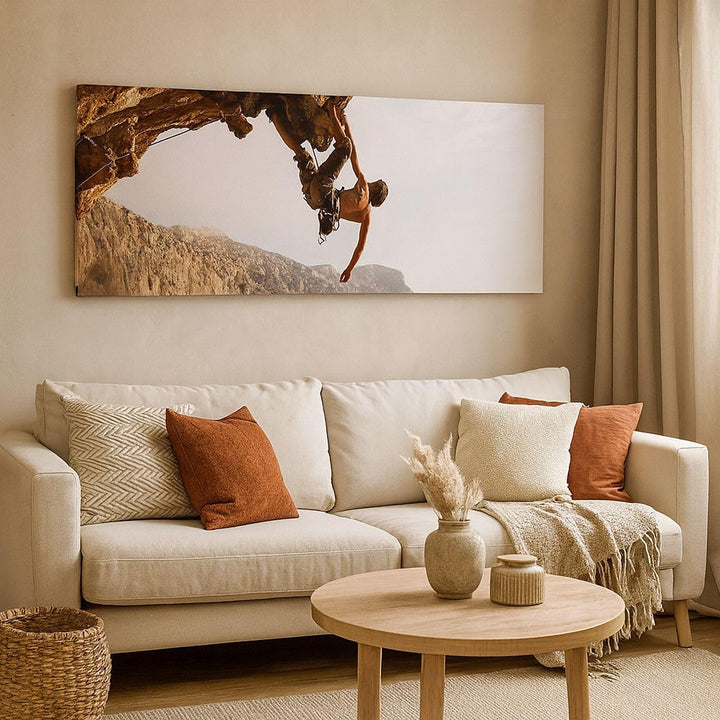 Bilder auf Leinwand 100x40cm Leinwandbild Klettern extrem berge griechenland Gross Wanddeko Bild Sch