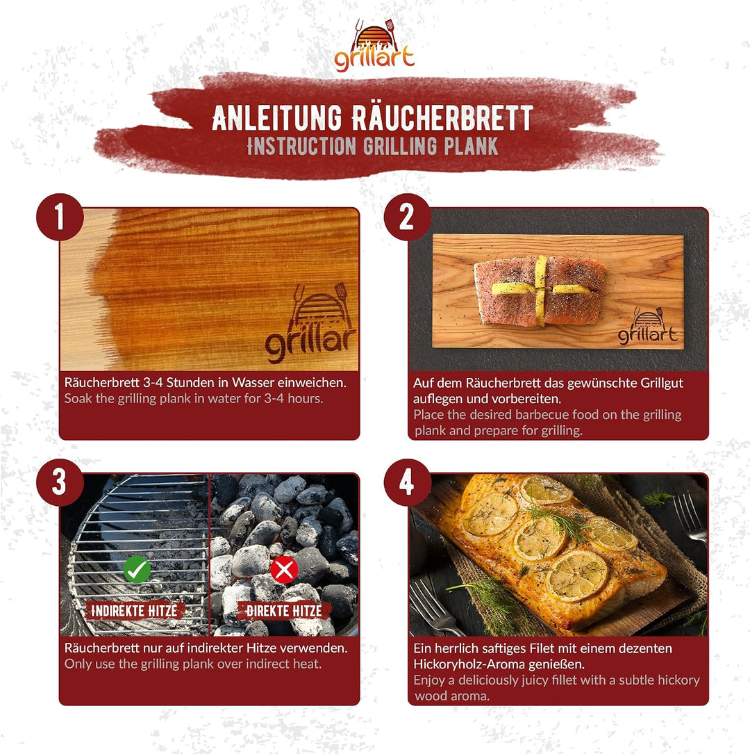 grillart Räucherbretter (Hickory - 2er Set), Hickory - 2er Set