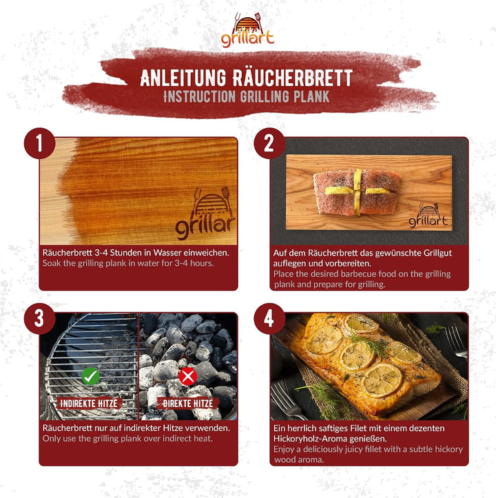 grillart Räucherbretter (Hickory - 2er Set), Hickory - 2er Set