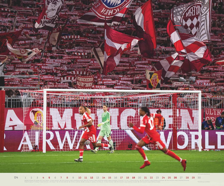 N Neumann - FC Bayern München 2026 – Wandkalender 60x50 cm mit 12 Monatsblättern, deutschem Kalendar
