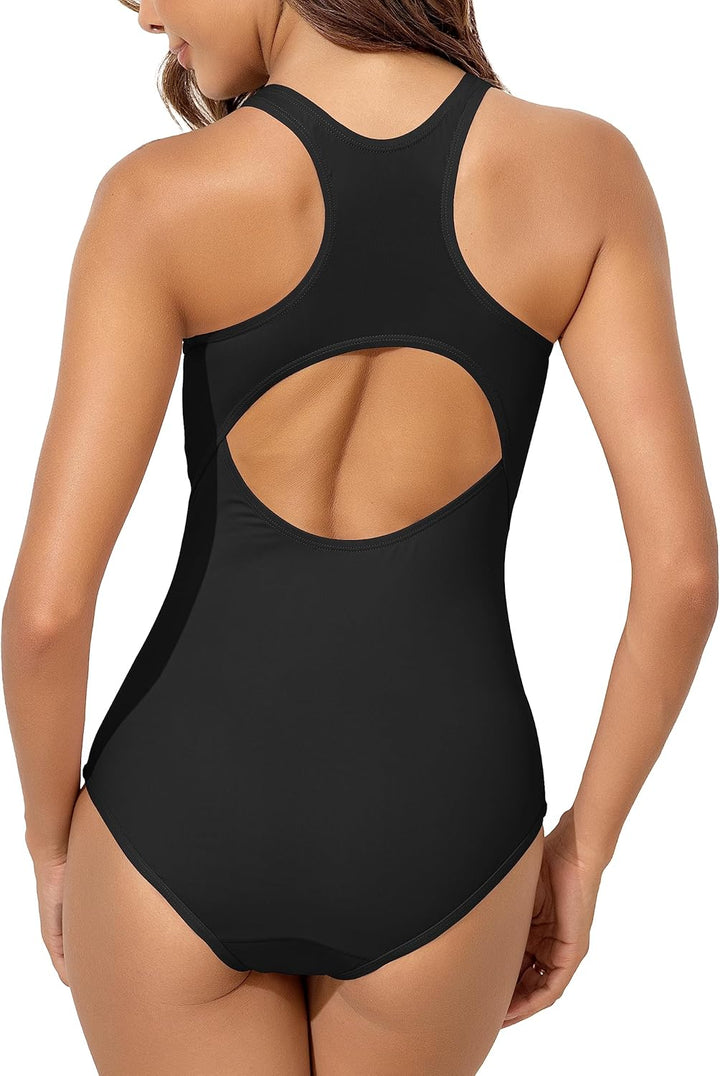 Beautikini Period Bademode Damen Einteiler Auslaufsicher Menstruationsbadeanzug Racerback Training B