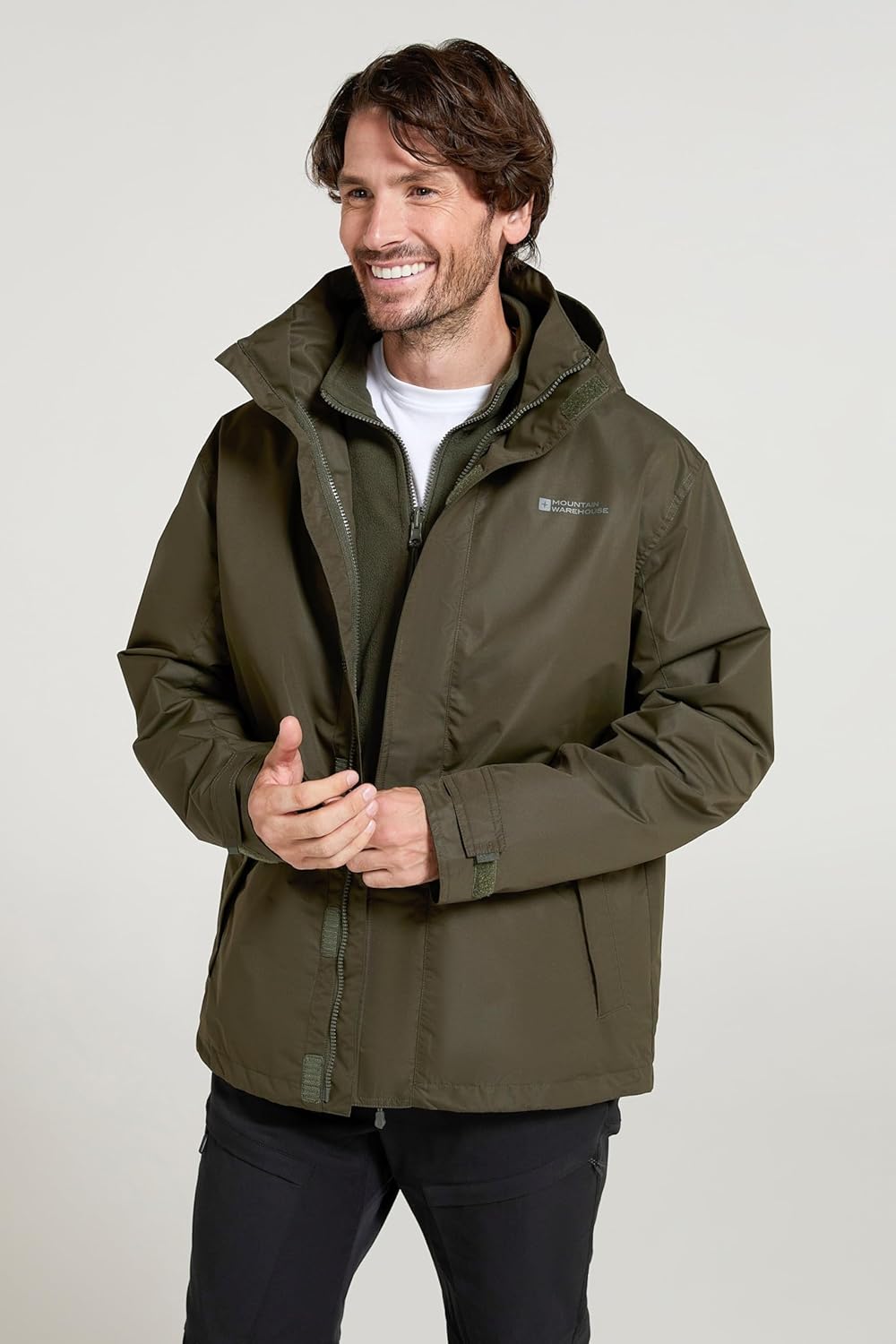 Mountain Warehouse Fell 3-in-1 Herren-Outdoor-Jacke - wasserdichte, atmungsaktive Regenjacke für Her