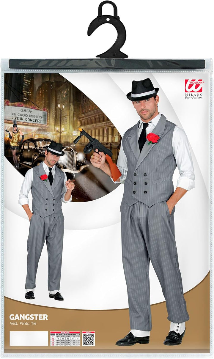 WIDMANN 10251 COSTUME UOMO GANGSTER S GILET GRIGIO #1025, S