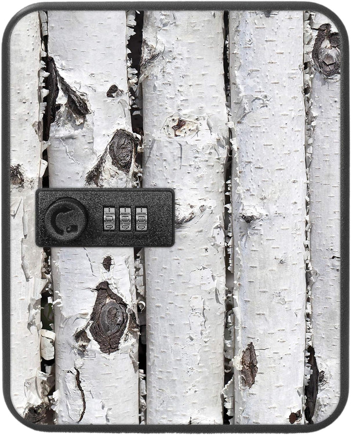 banjado® Burg-Wächter® abschliessbarer Schlüsselkasten mit Motiv Birkenrinde für 20 Schlüssel - Schl