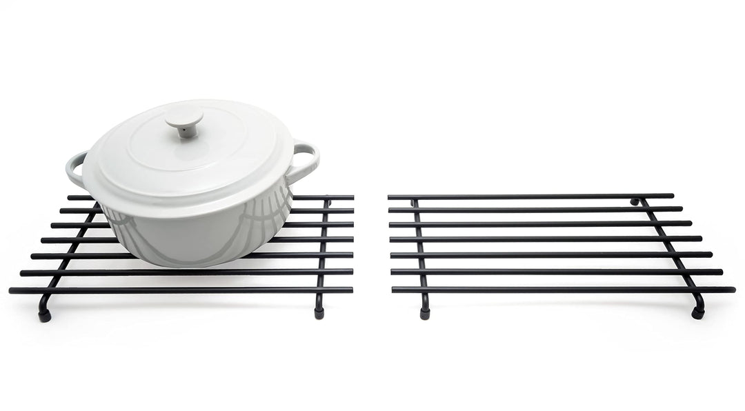 simplywire – Untersetzer – 2er-Pack – Hitzebeständig – Küchenarbeitsplattenschutz – Gross – Schwarz,
