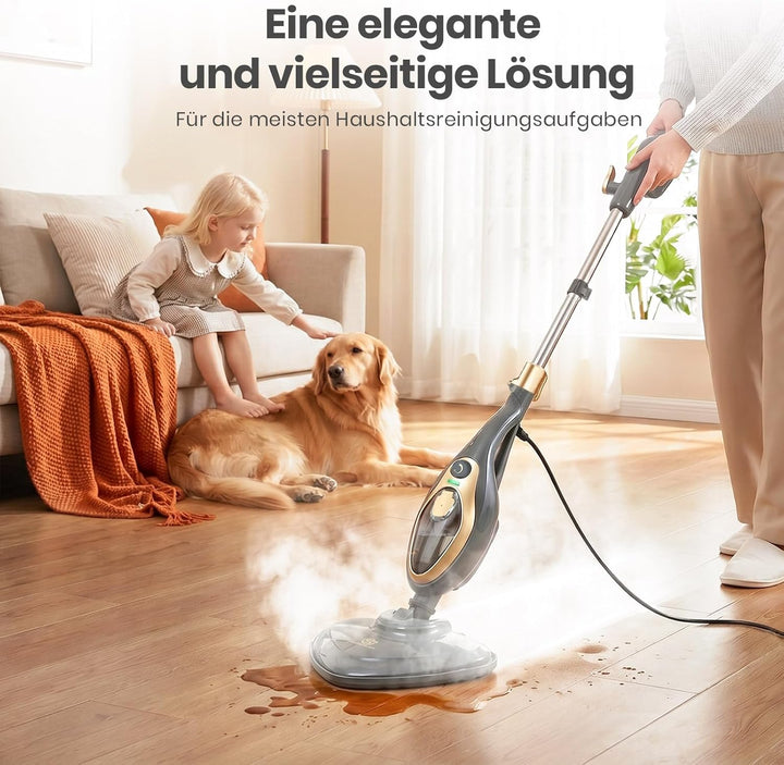 SUPERLEX Dampfreiniger Dampfbesen Dampf Mop 12-in-1 Multifunktions Boden&Hand-dampfreiniger 1500W Bl