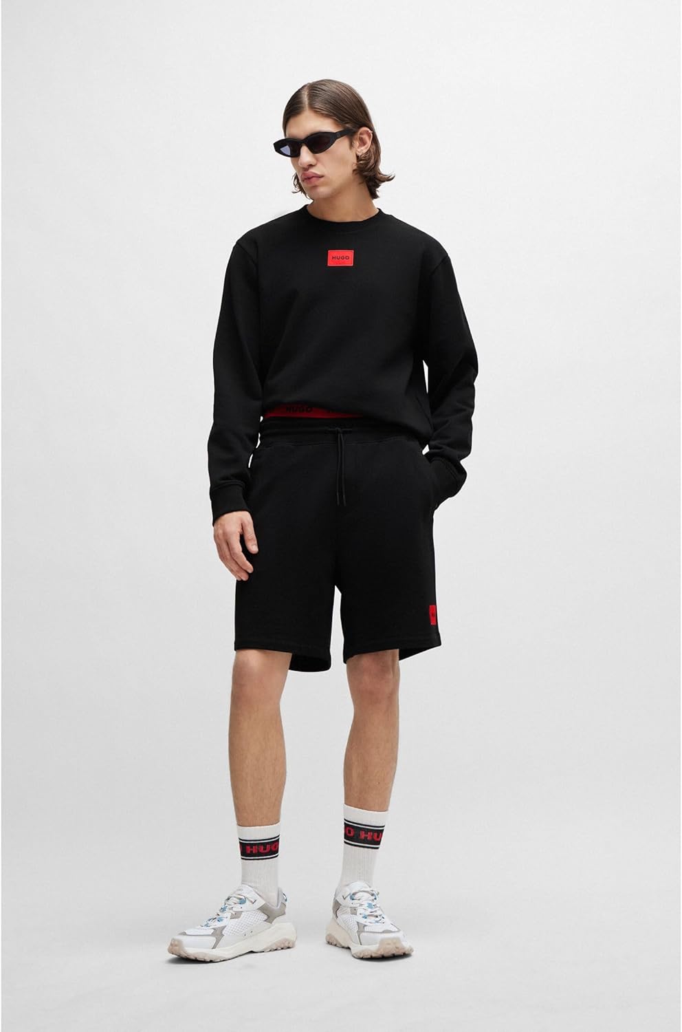 HUGO Herren Diragol212 Regular-Fit Sweatshirt aus Baumwoll-Terry mit Logo-Etikett XS Black1, XS Blac