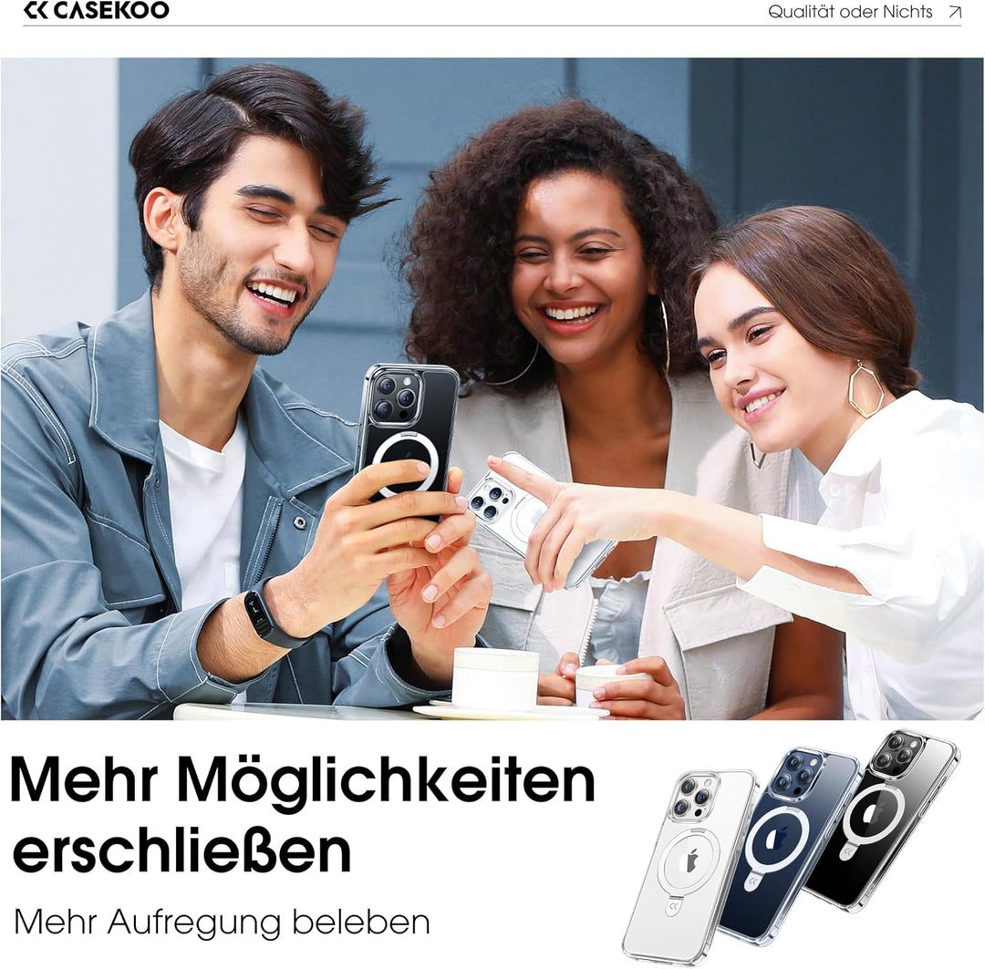 CASEKOO 2025 Neu Magic Stand für iPhone 15 Pro Hülle für MagSafe [Militärschutz] [Unsichtbarer Ständ