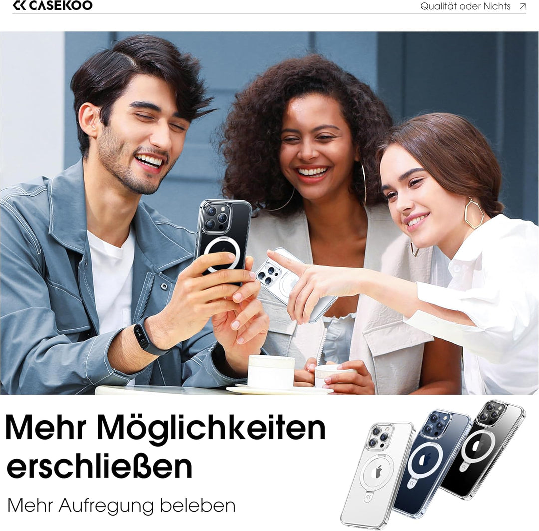CASEKOO 2024 Neu Magic Stand für iPhone 15 Pro Max Hülle für MagSafe [Militärschutz] [Unsichtbarer S