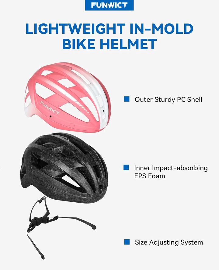 FUNWICT Fahrradhelm mit Visier für Herren Damen, Leichte Fahrradhelm mit Magnetischem Brille und USB