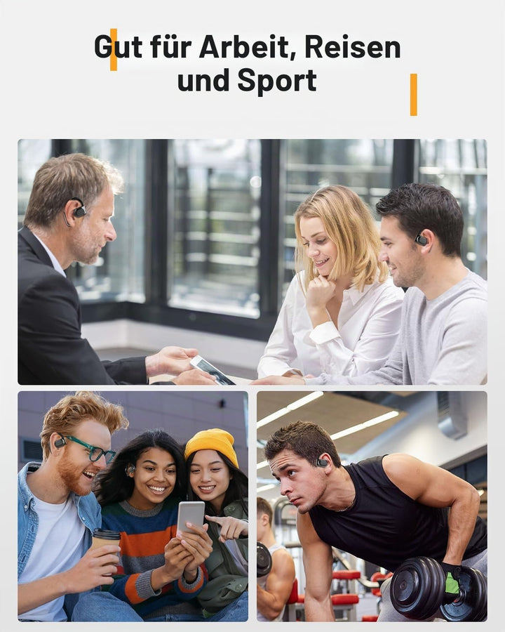 ANSTEN AI ÜBersetzer KopfhöRer, Echtzeit Translation Earbuds für Reisen Lernen, Bluetooth ÜBersetzun