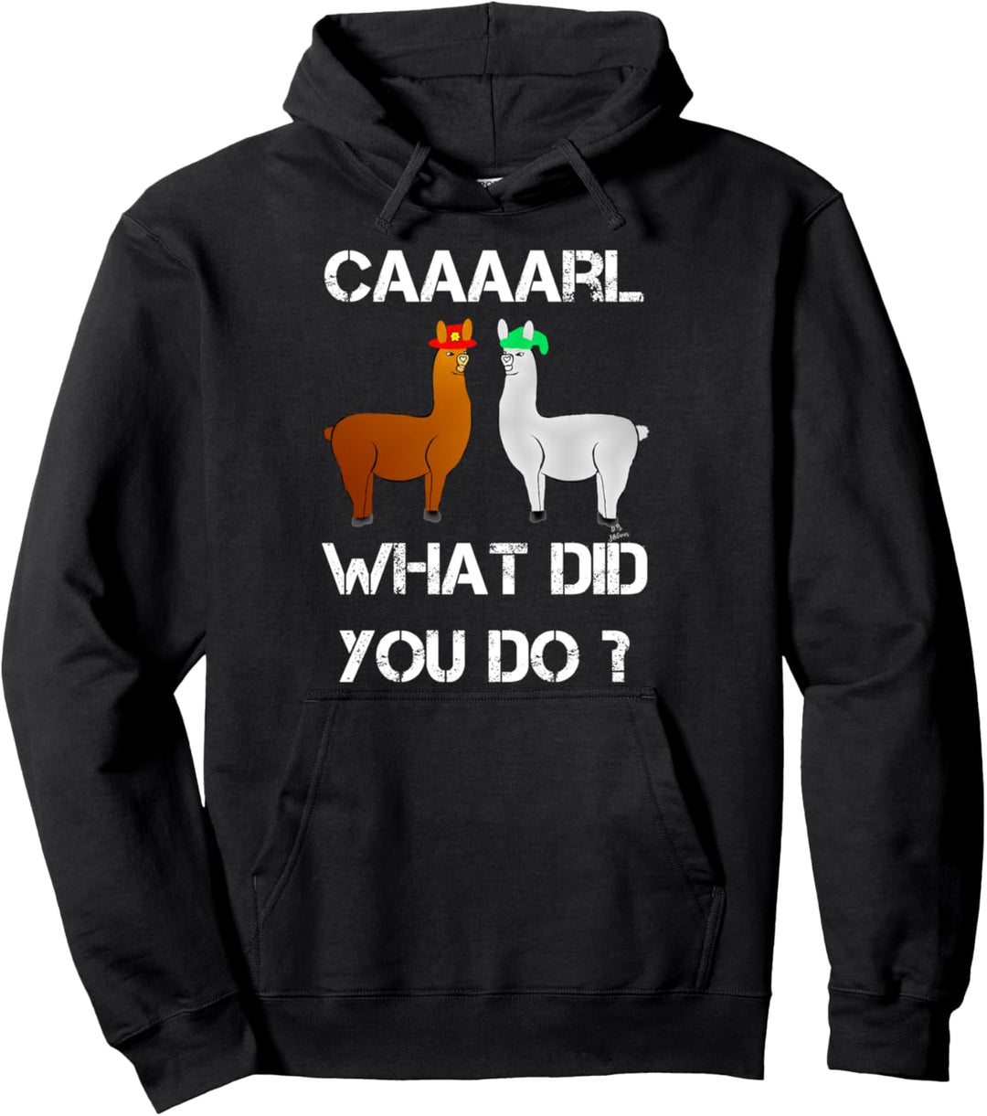 Lamas mit Hüten Karl was hast du getan ? lustiges Lama Pullover Hoodie