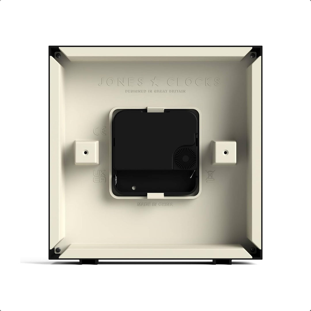 JONES CLOCKS® 'Disco' Schreibtischuhr – Elegantes, quadratisches Design in Schwarz, stilvoll und gut