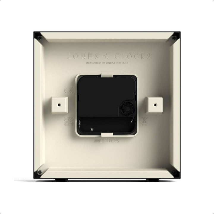 JONES CLOCKS® 'Disco' Schreibtischuhr – Elegantes, quadratisches Design in Schwarz, stilvoll und gut