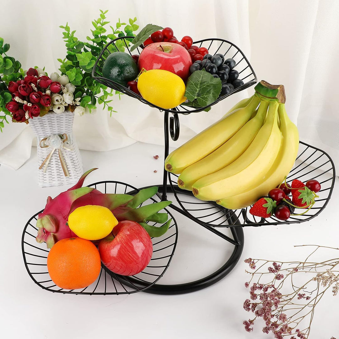 3 Etage Obstschale aus Eisen,Obstkorb,Sevietkorb,Obst aufbewahrung,für Gemüse Brot und Obst in der K