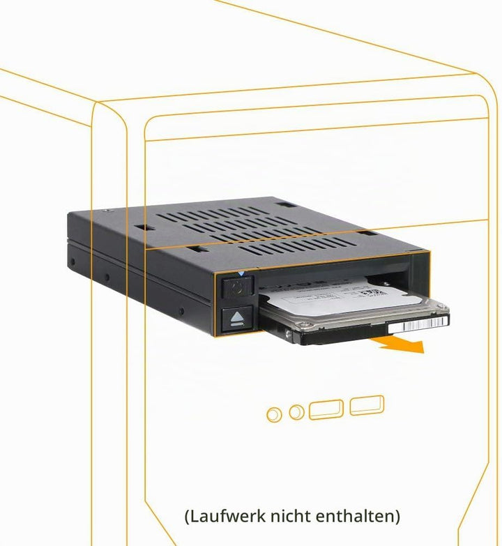 Internes Hot Swap Festplattendock trägerlos für 1x 2,5 Zoll SATA/SAS SSD/HDD in 1x 3,5 Zoll Schacht