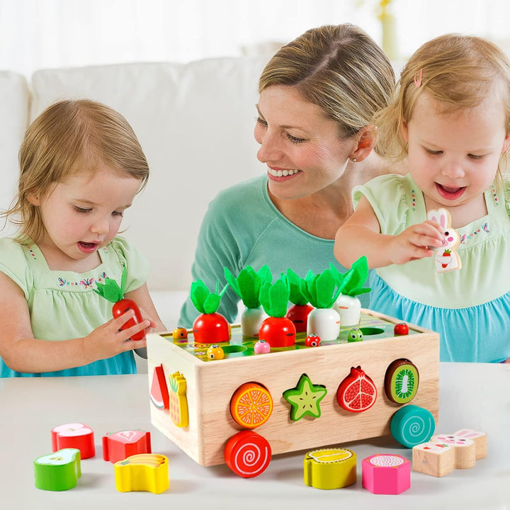 Kiztoys® Montessori Spielzeug Ab 1 Jahr Holzspielzeug 7-in-1 Farmspiel Motorikspielzeug Aus Holz Ste