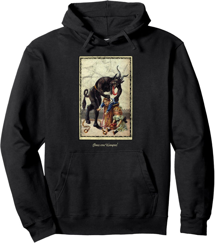 Krampus Weihnachten Dämon Krampuslauf Horror Okkult Vintage Pullover Hoodie