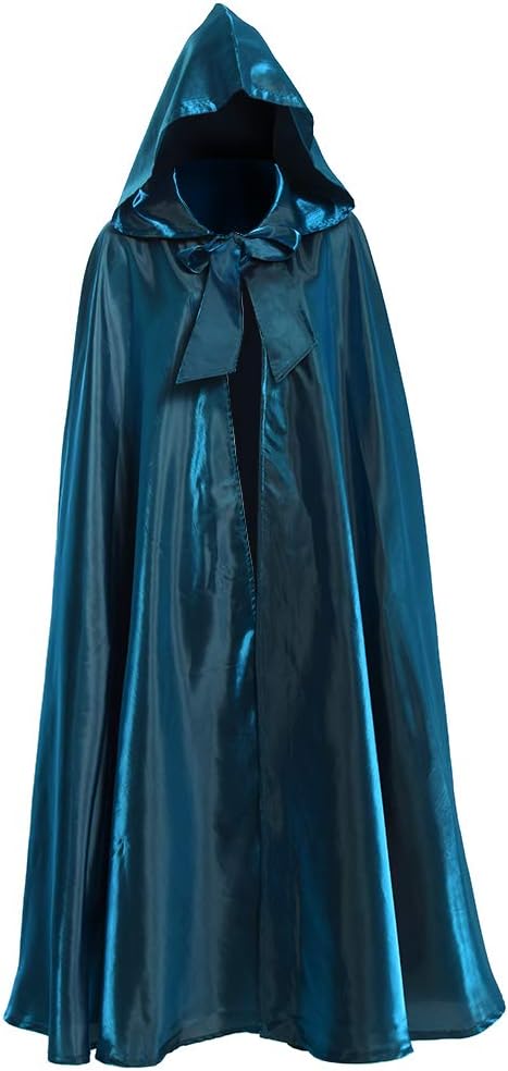 GRACEART Unisex Gotisch Lose Umhang mit Kapuze Mantel Poncho Kap, Blau(polyester)