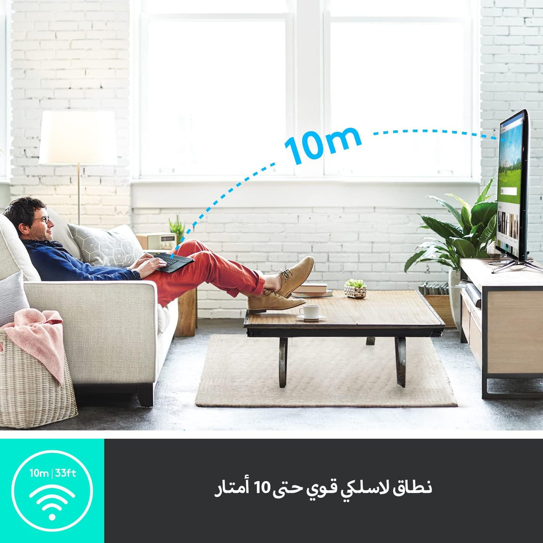 Logitech K400 Plus Kabellos Touch TV Tastatur - US INT'L QWERTY