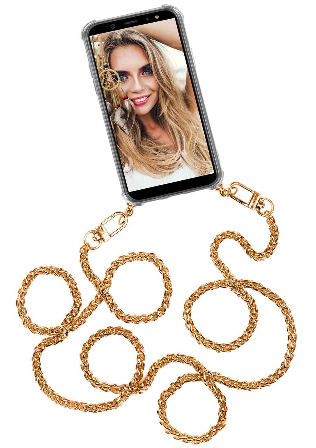 ONEFLOW Handykette abnehmbar kompatibel mit Samsung Galaxy M20 - Hülle mit Band, Handyhülle mit Kett