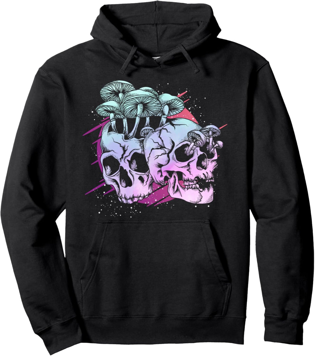 Vaporwave Aestethic Totenkopf Pilze Japan Otaku Pastel Goth Pullover Hoodie