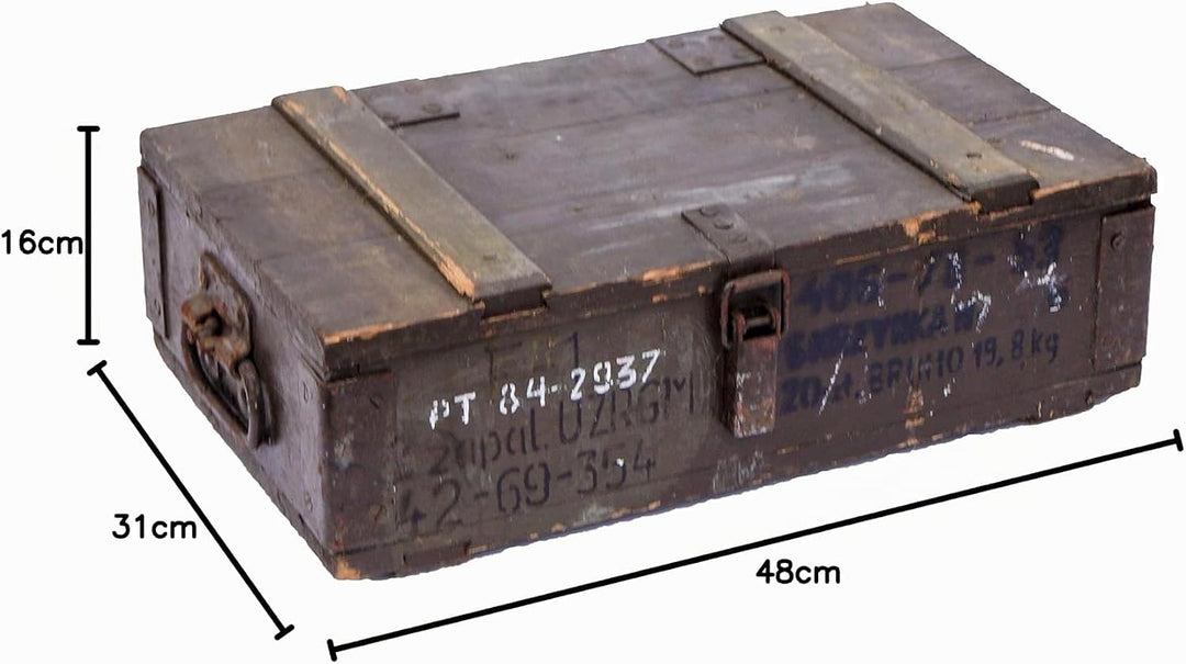 kleine Munititionskiste Box F-1" Transportkiste Werkzeugkiste Aufewahrungsbox Miltärkiste Kiste mit