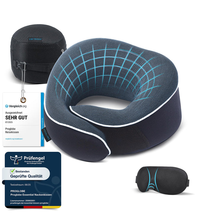 Proglobe Nackenkissen Flugzeug, Reisekissen 100% Memory Foam, Orthopädisches Nackenhörnchen, Für Rei