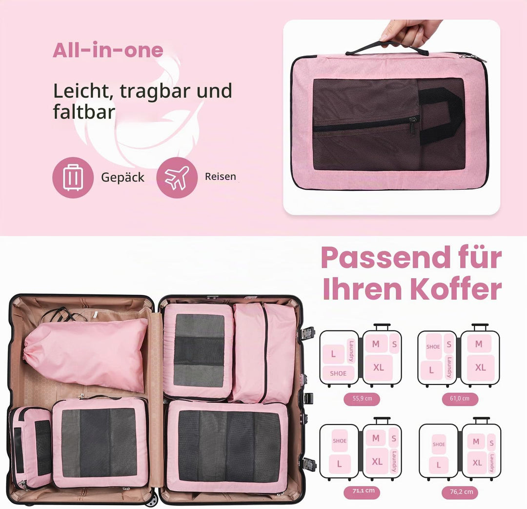 Kompressions-Packwürfel, Verbessertes Netzfenster, Sichtbar und Tragbar, Erweiterbare Reisegepäck-Or
