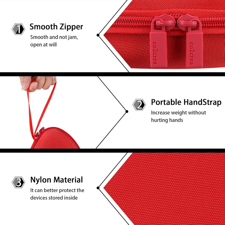 co2CREA Hart Tragbare Schutzhülle Etui Tasche für All-In-One Audioplayer Starterset Pini Rot Cookie