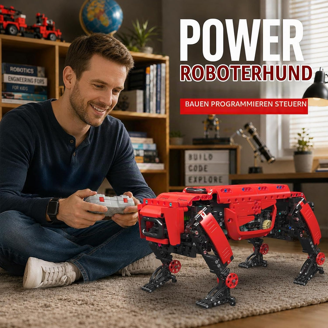 Mould King 15067 Technik Mechanischer Hund Bausteine Modell, APP Fernbedienung Roboter Hundespielzeu
