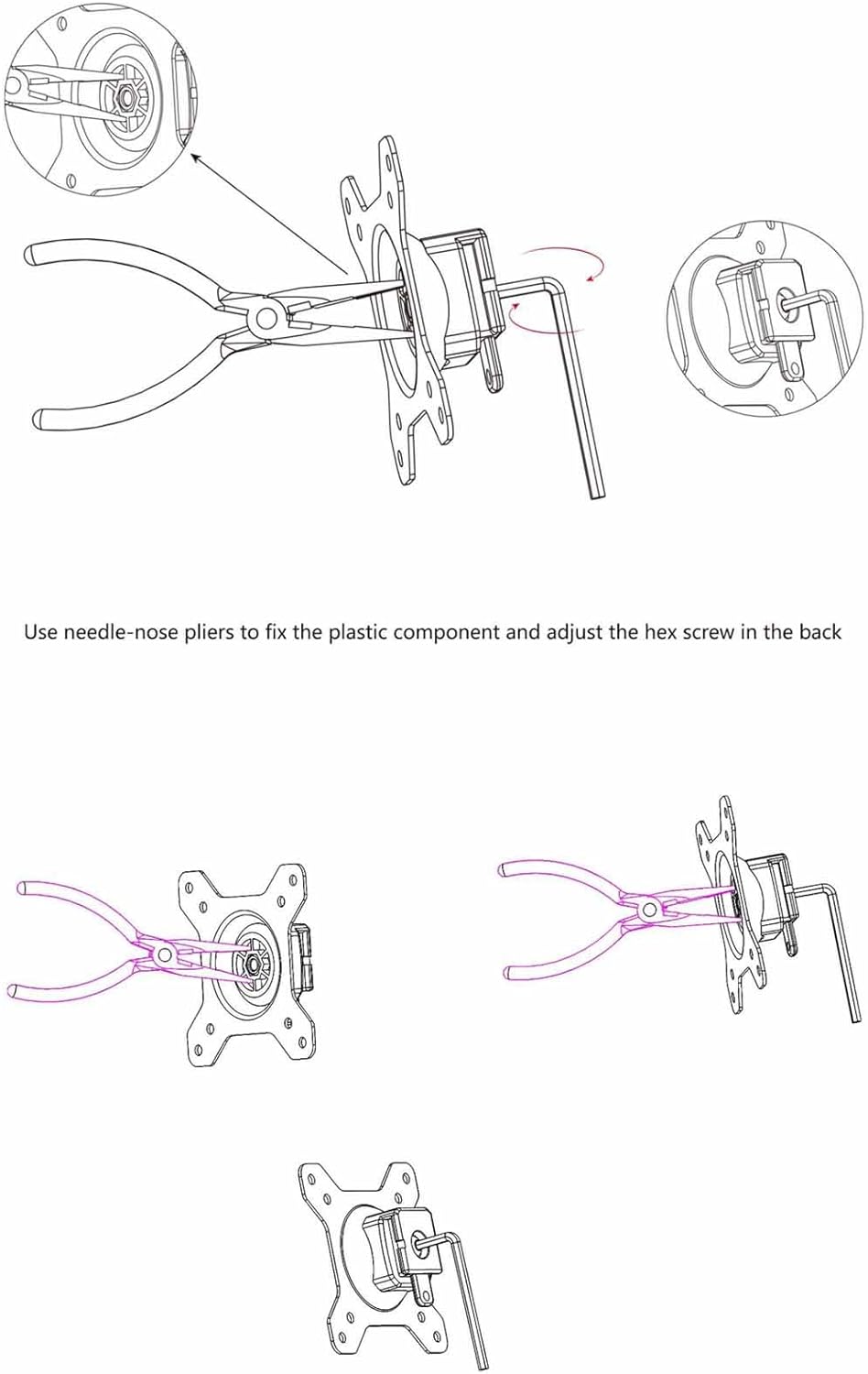 HFTEK 3-Fach Monitorarm - Tischhalterung für 3 Bildschirme von 15 – 27 Zoll mit VESA 75 / 100
