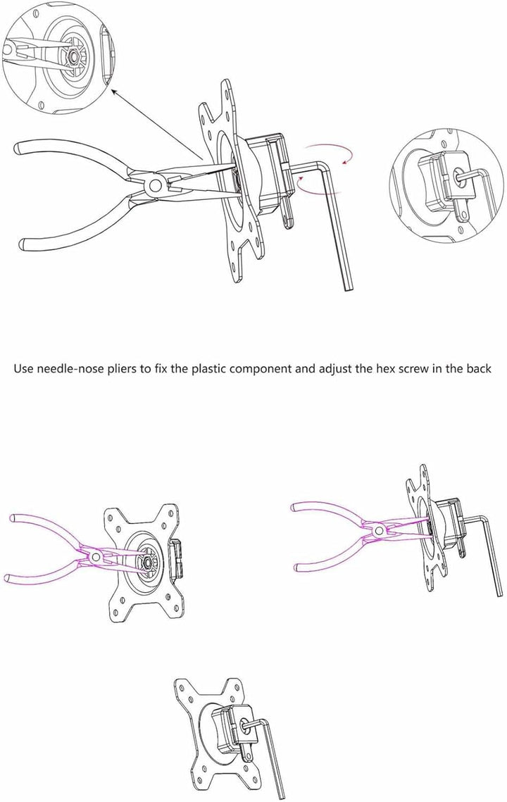 HFTEK 3-Fach-Monitorarm - Halter - Bildschirm - Wandhalterung für 3 Monitore von 15-27 Zoll mit VESA