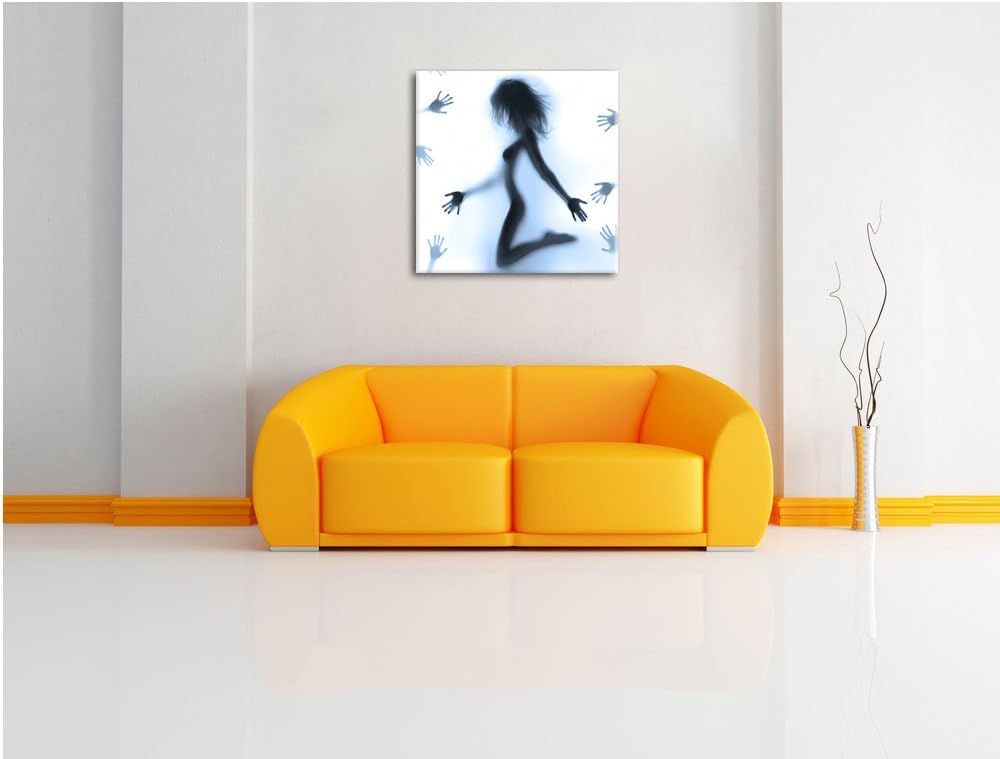Pixxprint Schatten Einer Frau als Leinwandbild/Grösse: 70x70 cm/Wandbild/Kunstdruck/fertig bespannt,