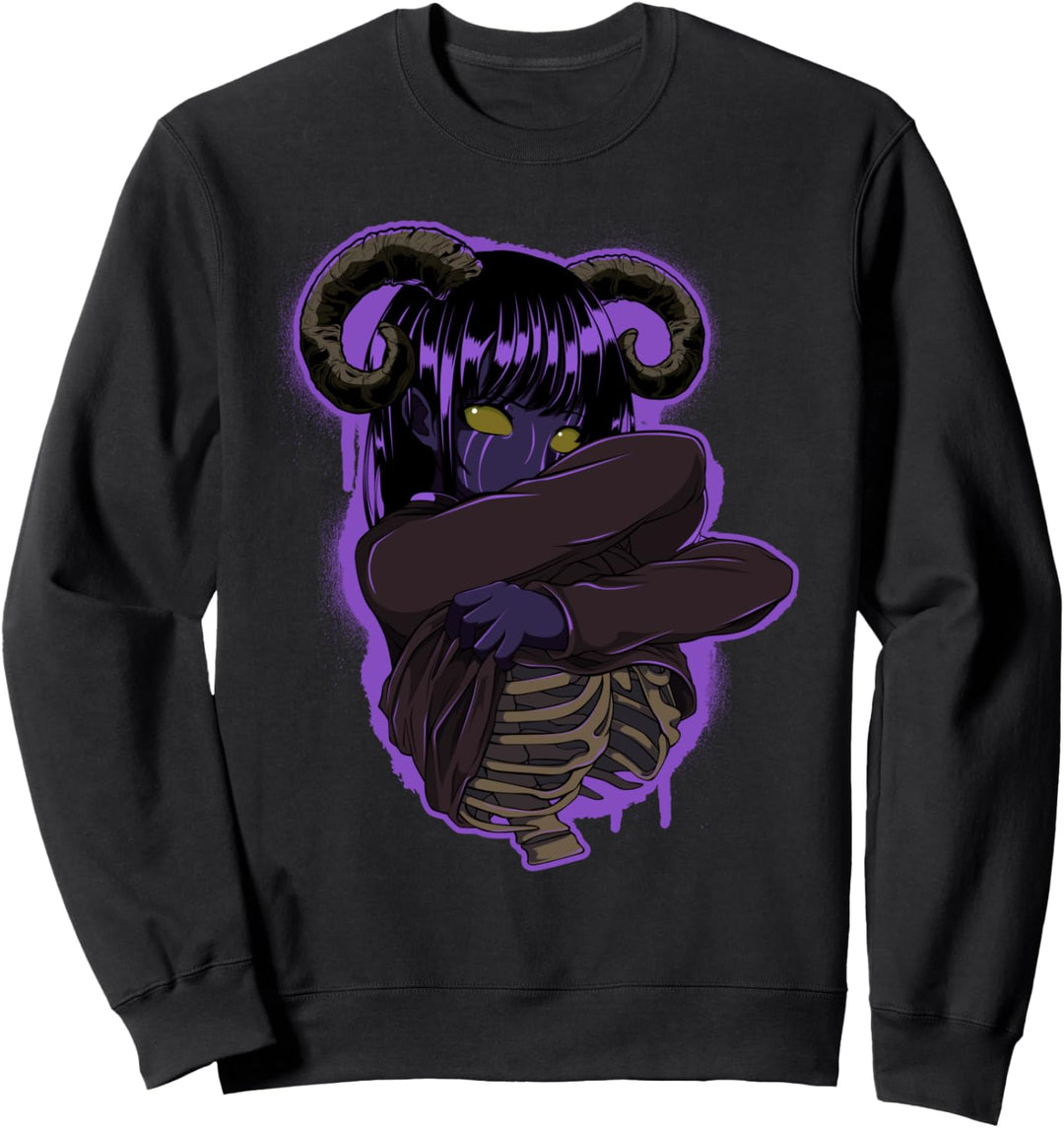 Anime Egirl Okkult Esoterik Satan Hexerei Magie Halloween Sweatshirt
