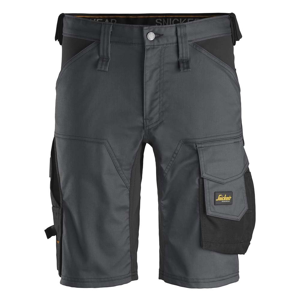 Snickers Workwear AllroundWork Elastische Shorts Grau Stahl Schwarz Grösse 54, Nicht zutreffend