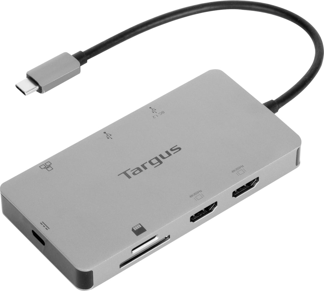 Targus USB-C Dual-HDMI-4K-Dockingstation mit 100-W-PD-Pass-Thru, Grau (DOCK423EU)