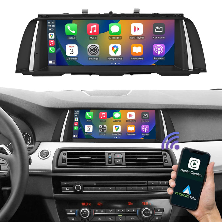 Road Top 10,25 Zoll Autoradio Touchscreen Drahtlos CarPlay Android Auto für BMW 5 Serie F10/F11 2010