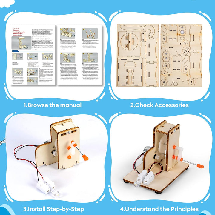 6-in-1 Holz STEM Experimente für Kinder ab 8 9 10 11 12 13 14, Holz DIY Auto Flugzeuge Bausatz Exper