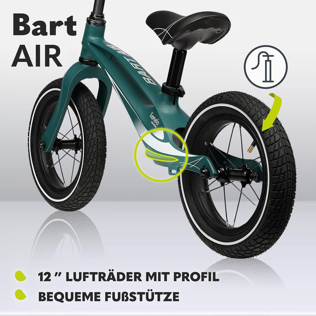 Lionelo Bart Air Laufrad ab 2 Jahre bis zu 30 kg, Magnesiumrahmen, 12 Zoll Räder, Lenkrad und Sattel
