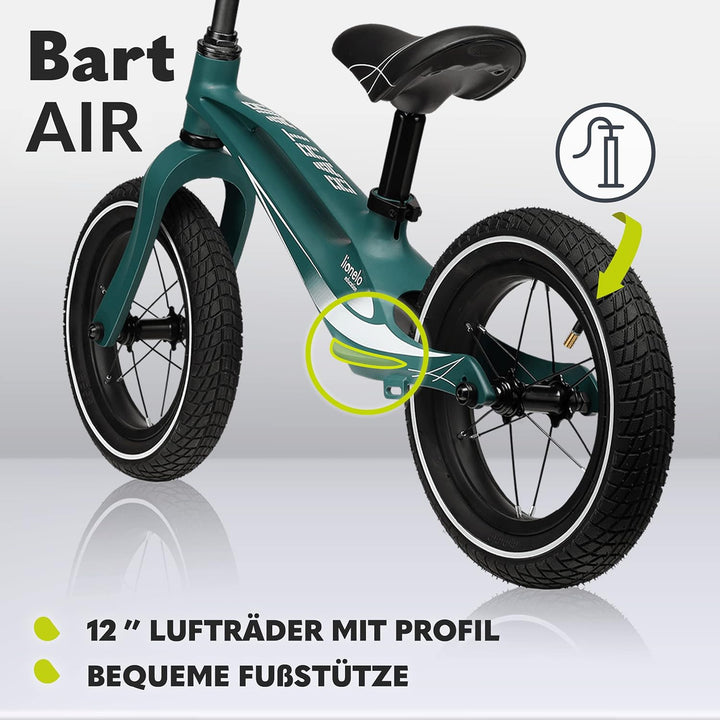 Lionelo Bart Air Laufrad ab 2 Jahre bis zu 30 kg, Magnesiumrahmen, 12 Zoll Räder, Lenkrad und Sattel