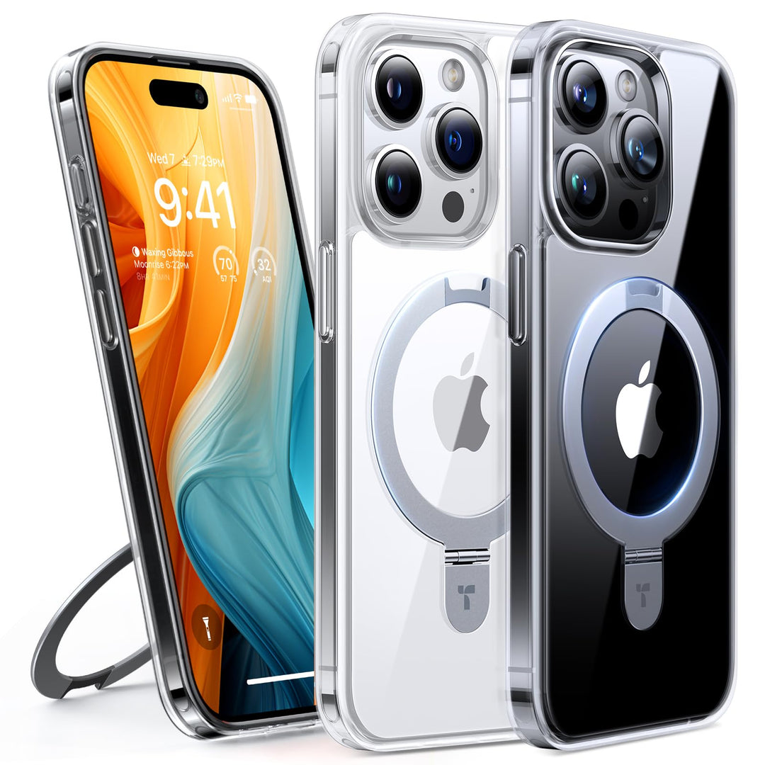 TORRAS Ostand All-in-One für iPhone 15 Pro Hülle für MagSafe (Nr.1 Magnetkraft, Nie Vergilbung, Unsi