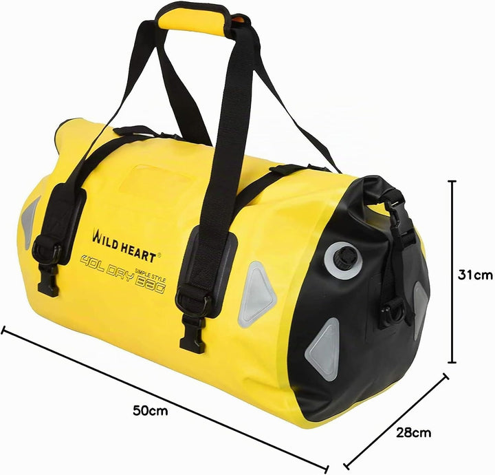 WILD HEART wasserdichte Reisetasche, 40 l 66 l, 100 l, mit verschweissten Nähten, Schultergurten, Ne