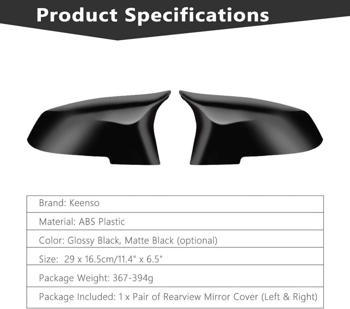 Keenso Auto Spiegelkappen, 1 Paar Auto Tür Aussenspiegelkappe Rückspiegelkappe Seitenspiegel Abdecku
