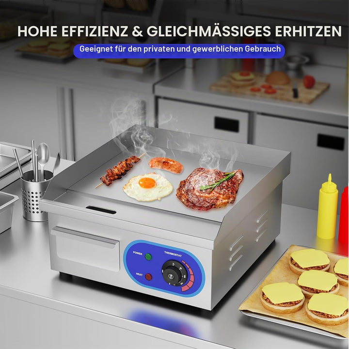 TAIMIKO Elektrischer Grill, Edelstahl, Tischgrill, professionell, 220 – 240 V, 1500 W, Grillplatte a
