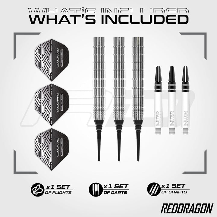 RED DRAGON Luke Humphries TX Softip Serie Premium Wolfram Dart Set mit Flüge und Schäften 18G 1, 18G