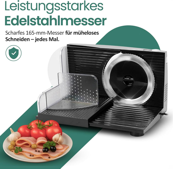 Emerio Allesschneider "Made in EU", Edelstahl Messereinheit in Deutschland produziert, einstellbar 0