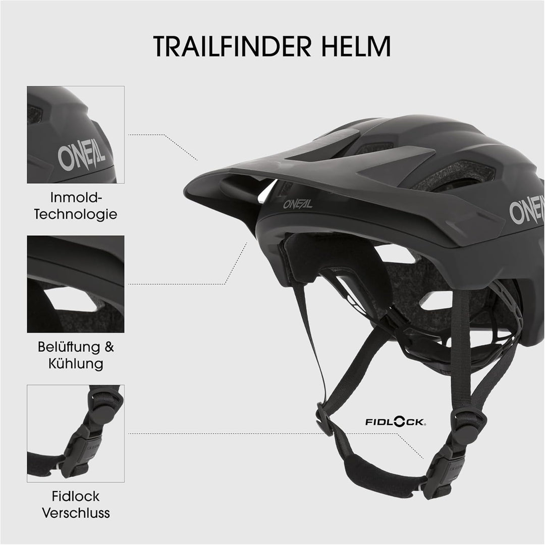 O'NEAL TRAILFINDER Helm SOLID Schwarz Schwarz L/XL (59-63 cm), Schwarz L/XL (59-63 cm)