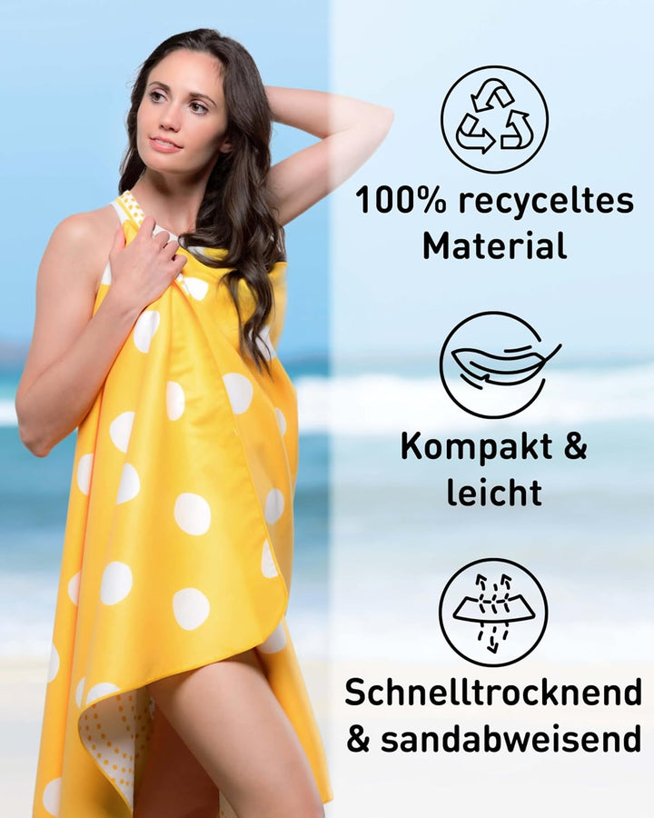 Fit-Flip Strandtuch XXL aus Mikrofaser - leicht und schnelltrocknend - 100% recyceltes Strandhandtuc