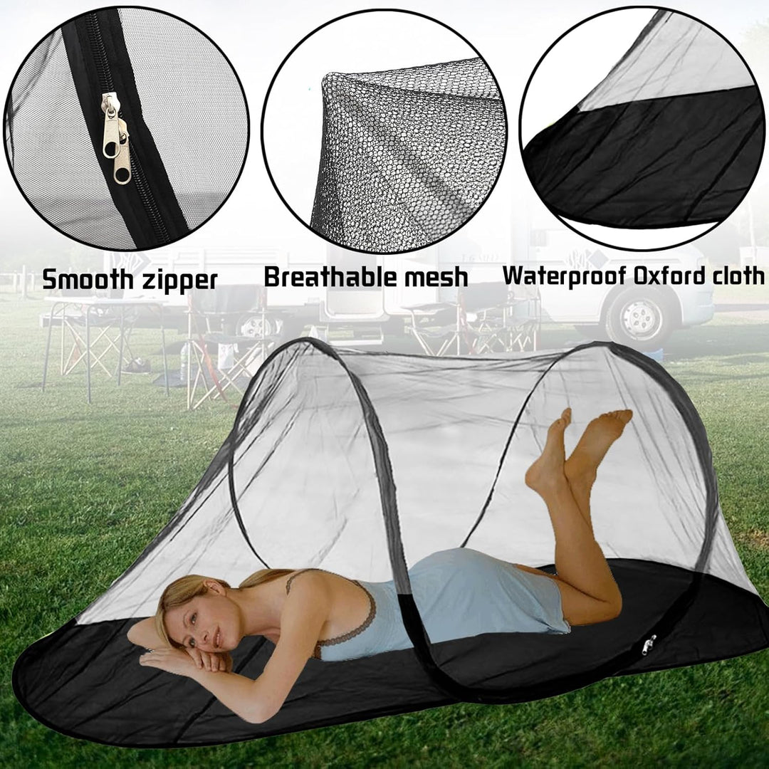 YOUYIKE Moskitonetz Reise Faltbares Pop-Up – Mosquito Netz Bett 200x72x70cm Ultralight 360° Schutz,